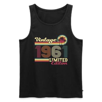 Original vintage 1961 61st birthday gift - Men's Premium Organic Tank Top - black - Front - Michal (187cm)