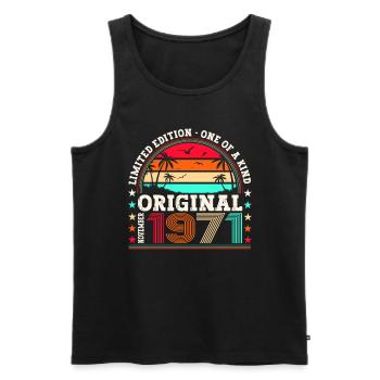 Original November 1971 51st birthday gift - Men's Premium Organic Tank Top - black - Front - Michal (187cm)