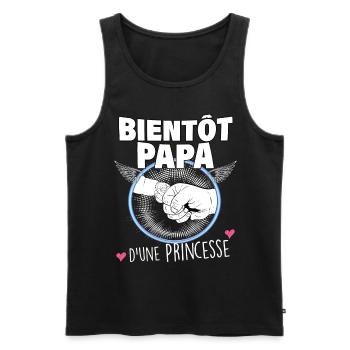 Bientot papa d'une princesse Annonce Bébé Père - Débardeur bio Premium Homme - noir - Devant - Michal (187cm)