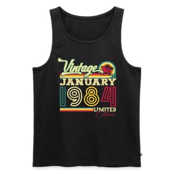 Born 1984 January 39th birthday Gift man - Men's Premium Organic Tank Top - black - Front - Michal (187cm)