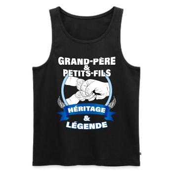 Mon petit-Fils Cadeau Pour Grand Père Citation - Débardeur bio Premium Homme - noir - Devant - Michal (187cm)