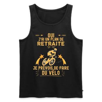 Retraités hommes cyclistes passion vélo - Débardeur bio Premium Homme - noir - Devant - AI Model Male 178 light (178cm)