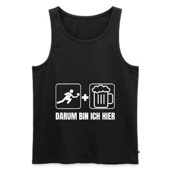 Faustball und Bier darum bin ich hier Faustballer - Männer Premium Bio Tank Top - Schwarz - Vorne - AI Model Male 178 light (178cm)