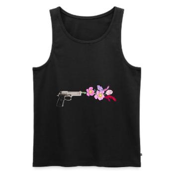 Flower Gun - Men's Premium Organic Tank Top - black - Front - AI Model Male 178 light (178cm)