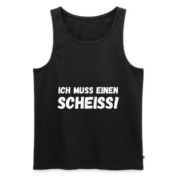 Ich muss einen Scheiß - Männer Premium Bio Tank Top - Schwarz - Vorne - AI Model Male 178 light (178cm)