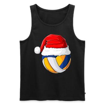 Weihnachten Weihnachtsmütze Weihnachts Volleyball - Männer Premium Bio Tank Top - Schwarz - Vorne - Michal (187cm)