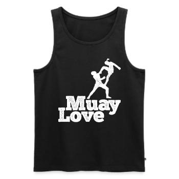 Thaiboxen Muay Thai - Männer Premium Bio Tank Top - Schwarz - Vorne - Michal (187cm)