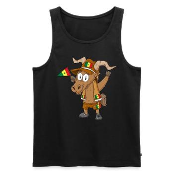 Senegal Steinbock Fan - Männer Premium Bio Tank Top - Schwarz - Vorne - AI Model Male 178 light (178cm)