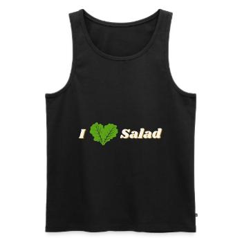 I love salad - Männer Premium Bio Tank Top - Schwarz - Vorne - AI Model Male 178 light (178cm)