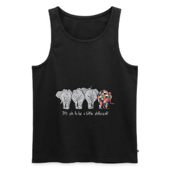 Elephant T-Shirt It's Ok To Be A Little Different - Men's Premium Organic Tank Top - black - Front - Michal (187cm)