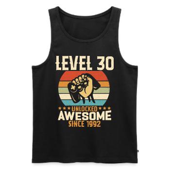 Niveau 30 An Débloqué Gaming Cadeau Anniversaire - Débardeur bio Premium Homme - noir - Devant - Michal (187cm)