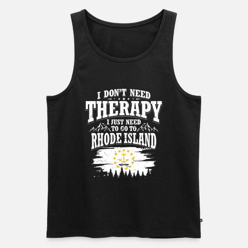 Rhode Island - Männer Premium Bio Tank Top - Schwarz