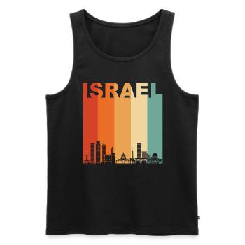 Israel - Männer Premium Bio Tank Top - Schwarz - Vorne - AI Model Male 178 light (178cm)