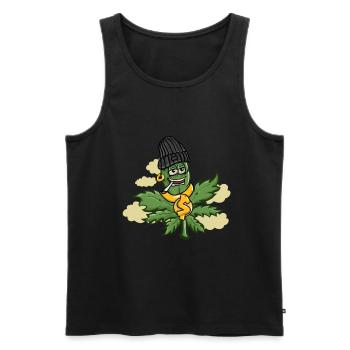 Cannabis - Débardeur bio Premium Homme - noir - Devant - Michal (187cm)