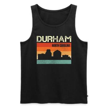 Durham North Carolina - Männer Premium Bio Tank Top - Schwarz - Vorne - AI Model Male 178 light (178cm)