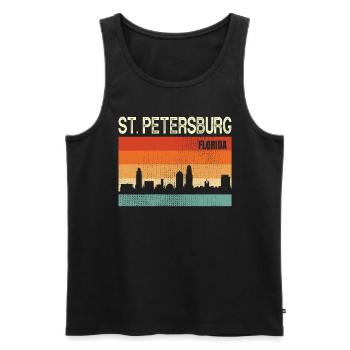 St Petersburg Floride - Débardeur bio Premium Homme - noir - Devant - AI Model Male 178 light (178cm)