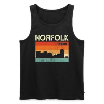 Virginie de Norfolk - Débardeur bio Premium Homme - noir - Devant - AI Model Male 178 light (178cm)