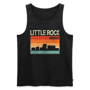 Little Rock Arkansas - Men's Premium Organic Tank Top - black - Front - AI Model Male 178 light (178cm)