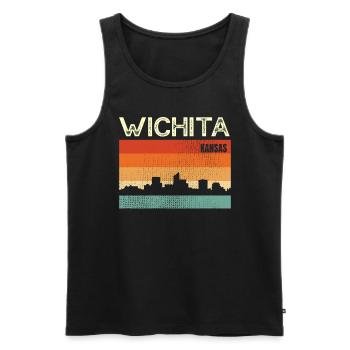 Wichita, Kansas - Männer Premium Bio Tank Top - Schwarz - Vorne - Michal (187cm)