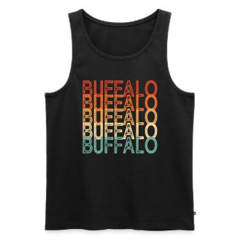 Buffalo New York - Men's Premium Organic Tank Top - black - Front - AI Model Male 178 light (178cm)