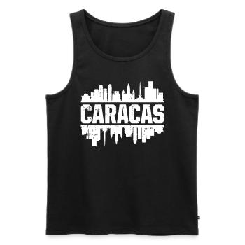 Caracas skyline - Men's Premium Organic Tank Top - black - Front - Michal (187cm)
