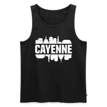 Cayenne skyline - Men's Premium Organic Tank Top - black - Front - Michal (187cm)
