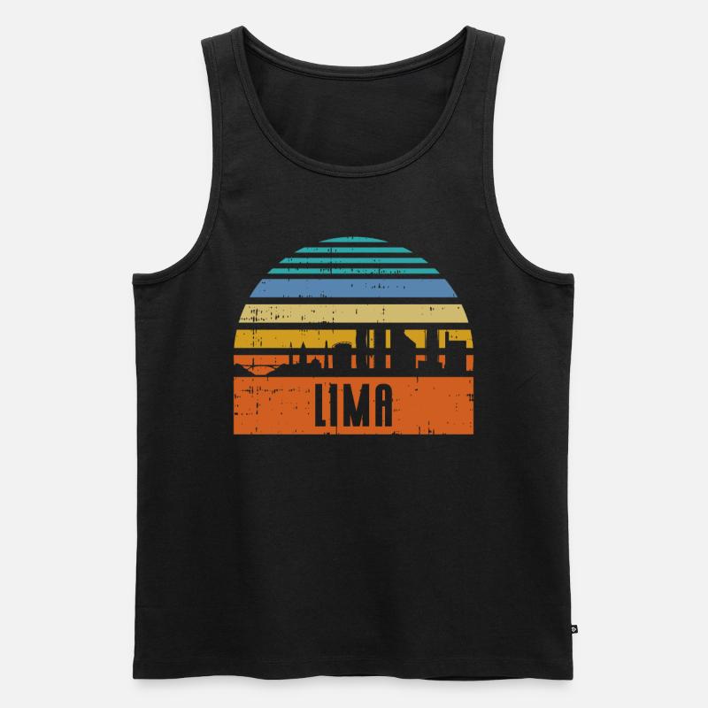 Lima Peru Skyline - Männer Premium Bio Tank Top - Schwarz