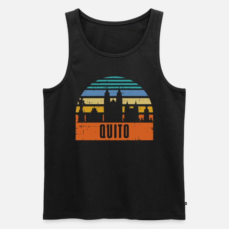 Quito Ecuador Skyline Geschenk - Männer Premium Bio Tank Top - Schwarz
