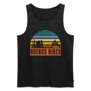 Buenos Aires Argentine Skyline - Débardeur bio Premium Homme - noir - Devant - AI Model Male 178 light (178cm)