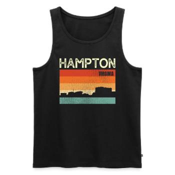 Hampton - Männer Premium Bio Tank Top - Schwarz - Vorne - Michal (187cm)