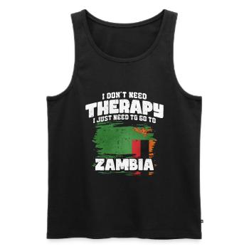 Sambia - Männer Premium Bio Tank Top - Schwarz - Vorne - AI Model Male 178 light (178cm)