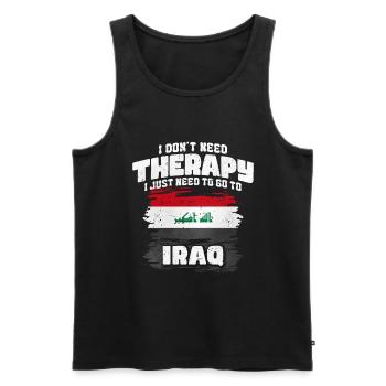 Iraq - Men's Premium Organic Tank Top - black - Front - AI Model Male 178 light (178cm)
