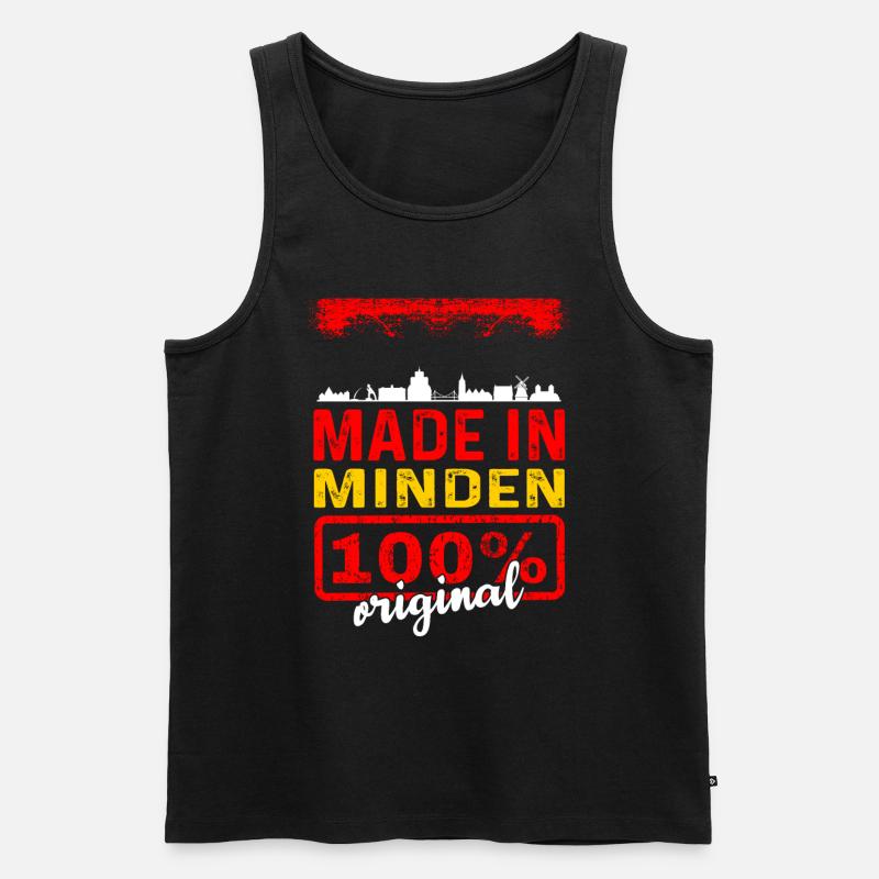 Minden Mindener Geschenk - Männer Premium Bio Tank Top - Schwarz