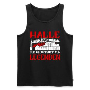 Halle Der Geburtsort Von Legenden - Männer Premium Bio Tank Top - Schwarz - Vorne - AI Model Male 178 light (178cm)
