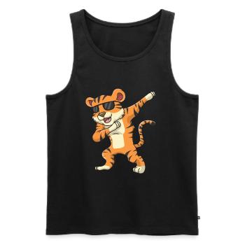 Tiger Sonnenbrille - Männer Premium Bio Tank Top - Schwarz - Vorne - Michal (187cm)