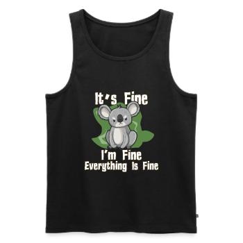 Es geht mir gut Alles gut Koala - Männer Premium Bio Tank Top - Schwarz - Vorne - AI Model Male 178 light (178cm)