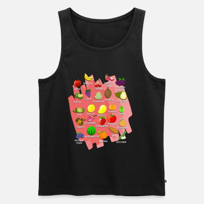 Gemüse-Alphabet - Männer Premium Bio Tank Top - Schwarz