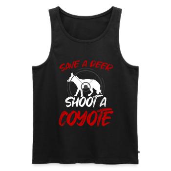 Coyote Coyote Hunting Gift - Men's Premium Organic Tank Top - black - Front - Michal (187cm)