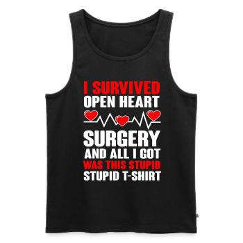 Open Heart Surgery Gift - Men's Premium Organic Tank Top - black - Front - Michal (187cm)