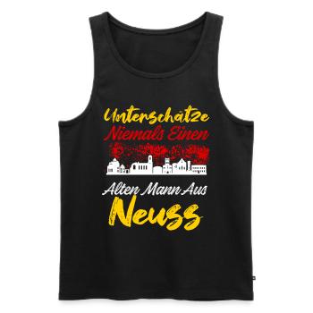 Unterschätze Niemals Einen Alten Mann Aus Neuss - Männer Premium Bio Tank Top - Schwarz - Vorne - Michal (187cm)