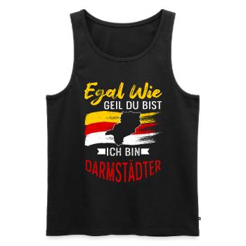 Egal Wie Geil Du Bist Ich Bin Darmstädter - Männer Premium Bio Tank Top - Schwarz - Vorne - Michal (187cm)