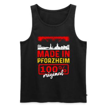 Pforzheim - Männer Premium Bio Tank Top - Schwarz - Vorne - Michal (187cm)