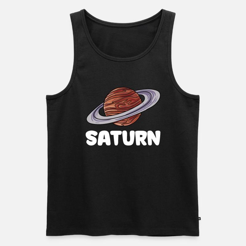 Saturn - Männer Premium Bio Tank Top - Schwarz