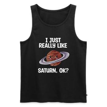 Saturn - Männer Premium Bio Tank Top - Schwarz - Vorne - Michal (187cm)