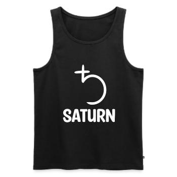 Saturn - Männer Premium Bio Tank Top - Schwarz - Vorne - Michal (187cm)