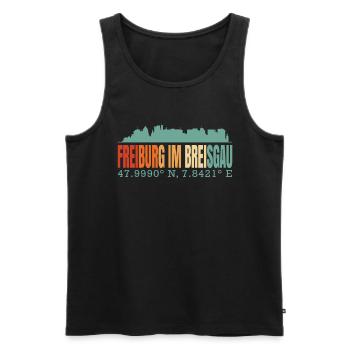 Freiburg - Männer Premium Bio Tank Top - Schwarz - Vorne - AI Model Male 178 light (178cm)