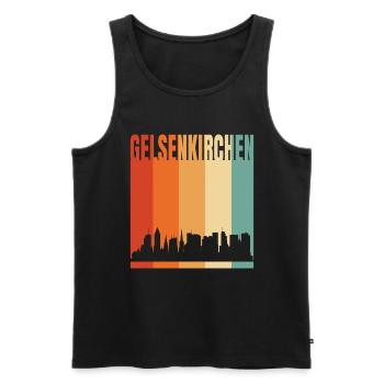 Gelsenkirchen - Männer Premium Bio Tank Top - Schwarz - Vorne - Michal (187cm)