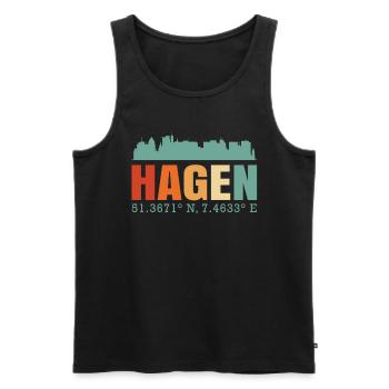 Hagen - Männer Premium Bio Tank Top - Schwarz - Vorne - Michal (187cm)