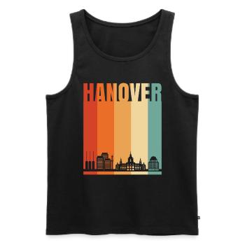 Hannover - Männer Premium Bio Tank Top - Schwarz - Vorne - Michal (187cm)