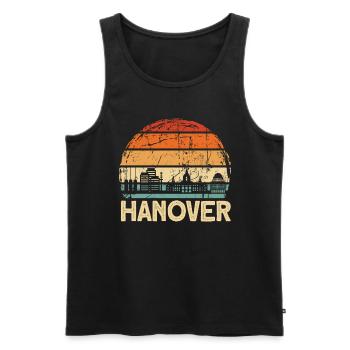 Hannover - Männer Premium Bio Tank Top - Schwarz - Vorne - Michal (187cm)